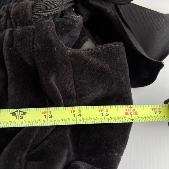 Vintage Juicy Couture Handbag Y2K Black Velour Shoulder Bag Big Rhinestones Bow - Picture 14 of 16